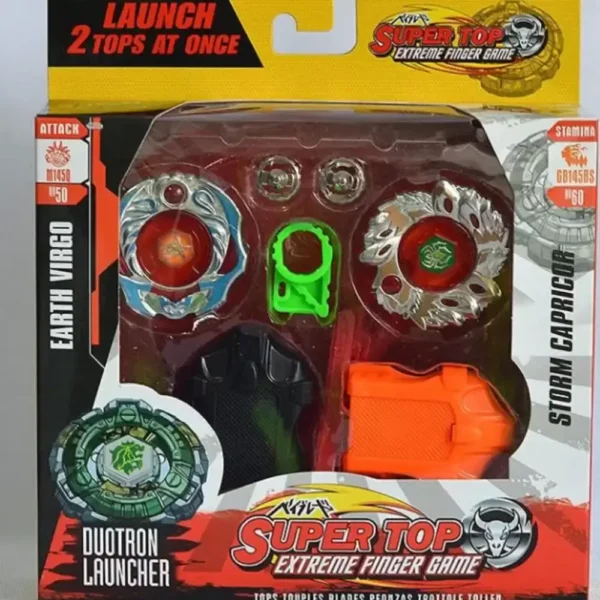 Beyblade Metal Fusion Duotorn Launch 2 Tops At Once, Extreme Finger Game