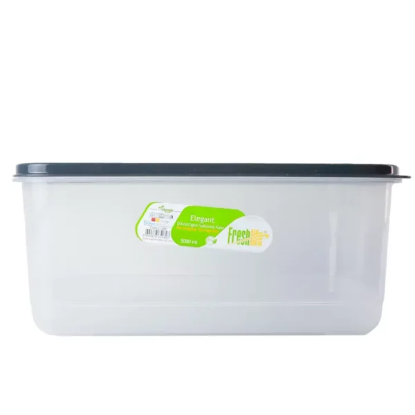 Freshlife Elegant Rectangular Storage Box and Container with Lid Gray-500ml