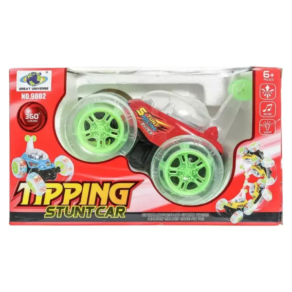LED Lights Remote Control Stunt Car With 360 degree Spin Flips And Music